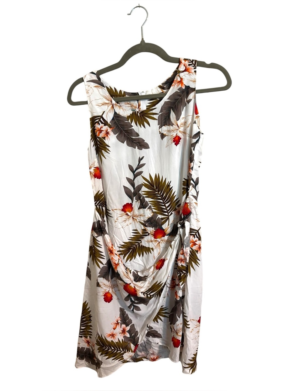 Vintage 90s Two Palms Hawaiian Floral Sarong Dress XS